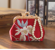 Load image into Gallery viewer, Angelatracy 2019 New Arrival Mori Women Vintage Embroidery Flower Pearl Chain Storage Bag Summer Crossbody String Bag Bucket
