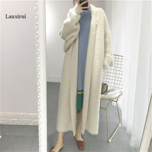 Load image into Gallery viewer, Autumn Winter Women Fashion Loose Casual Oversize Sweaters Soft Cashmere Long Cardigan Jacket Chic Wool Warm Knitted Coats
