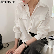 Load image into Gallery viewer, BGTEEVER Office Ladies Blouses Shirts Single-breasted Lapel Female Blouses Tops Plus Size Women White Shirts Femme Blusas 2020
