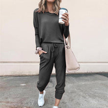 Load image into Gallery viewer, Clmdiz 2 Peice Set Women Elegant Pants Sets Female Casual Outfits Jogger Korean Sports Suit Black Cotton Tracksuit women sets

