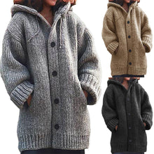 Load image into Gallery viewer, Coat of angora Women Cardigans Sweater Solid Loose Knitwear Single Breasted Casual Knit Cardigan Outwear Winter Jacket Coat
