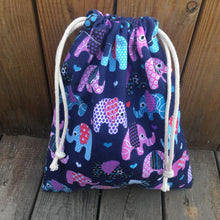 Load image into Gallery viewer, Cotton Canvas Drawstring Organized Pouch Party gift Bag Color Elephant YILE9318d
