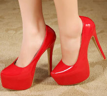 Load image into Gallery viewer, Crossdresser Cộng Với: 35-43 44 Mùa Xuân/Mùa Thu Stiletto 15 cm mỏng cao gót Hộp Đêm sexy bơm phụ nữ của giày cưới zapatos mujer
