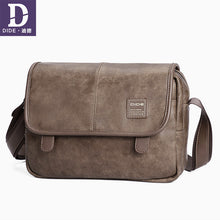 Load image into Gallery viewer, DIDE Small Leather Men Messenger Bag Zipper Design Solid Crossbody Bags Mens Large Capacity Black Satchels Shoulder Bag for Man
