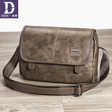 Load image into Gallery viewer, DIDE Small Leather Men Messenger Bag Zipper Design Solid Crossbody Bags Mens Large Capacity Black Satchels Shoulder Bag for Man
