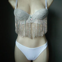 Load image into Gallery viewer, Diamond Jewel Sexy Crystal Tassel Two Peices Set Monokini Women Biquini  2020 Mature Women Lowwaisted Popular Brazilian
