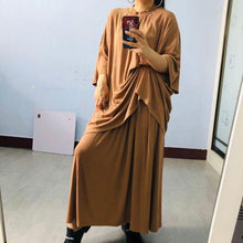 Load image into Gallery viewer, [EAM]  Half-body Skirt Big Size Two Pieces Suit New Round Neck Half Sleeve Loose Women Fashion Tide Spring Summer 2020 1U727
