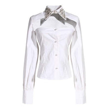 Load image into Gallery viewer, [EAM]  Irregular Split Hollow Out Two Pieces Suit New Lapel Long Sleeve Black Loose Women Fashion Tide Spring Autumn 2020 1W327
