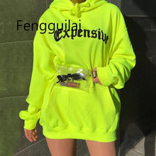 Load image into Gallery viewer, FENGGUILAI Spring Autumn Oversized Hoodie Women Letter Female Casual Long Sleeve Pullovers Hoodie Sweatshirts Green Orange Black
