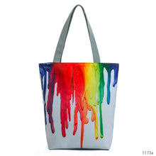 Load image into Gallery viewer, Fashion Cotton Bags Canvas Tote Shopping Bag Ladies Print Handbag Beach Bag Paint Pattern Women's Hand Bag Handbags
