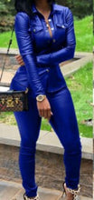 Load image into Gallery viewer, Fashion boutique two piece pu leather jacket set fall clothing for women
