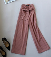 Load image into Gallery viewer, Fashionable OL Women Stand Collar Chiffon Top and Wide Leg Pants Office Wear Clothing Set Summer Set
