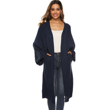 Load image into Gallery viewer, Female jacket 2020 Autumn Winter trench Coat Women's sweater big bat sleeve loose long section knit dress cardigan  Slim fit
