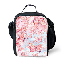Load image into Gallery viewer, Girls Cute Butterfly Pruple Thermal Lunch Bags Small Lunchbox Insulated Lunchbags Reusable Snack Lancheira Escolar Infantil
