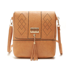 Load image into Gallery viewer, Gykaeo Female Hollow Out Cover Tassel Shoulder Bags Handbags Women Famous Brands Small PU Leather Evening Clutch Crossbody Bags
