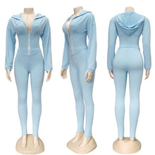 Load image into Gallery viewer, HAOYUAN Sexy Two Piece Set Tracksuit Women 2020 Spring Clother Crop Top and Pant Sweat Suits 2 Piece Club Outfits Matching Sets

