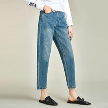 Load image into Gallery viewer, HAVVA Spring New Loose Tapered Jeans 100% Cotton Lady High Waist Carrot Pants K4503
