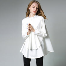 Load image into Gallery viewer, JIANRUYI Women's 2018 spring new large size loose cover small collar long sleeve blouse A1602
