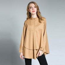 Load image into Gallery viewer, JIANRUYI Women's 2018 spring new large size loose cover small collar long sleeve blouse A1602
