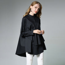 Load image into Gallery viewer, JIANRUYI Women's 2018 spring new large size loose cover small collar long sleeve blouse A1602
