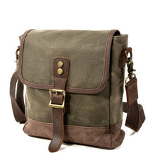 Load image into Gallery viewer, Japan Korea Oil Wax Canvas Leather Crossbody Bag Men Military Army Vintage Messenger Bags Shoulder Bag Casual Travel Bags
