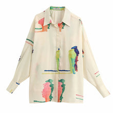 Load image into Gallery viewer, LANMREM Spring Summer 2020 loose fashion printting long sleeve shirt + zipper trousers women's clothes oversize tide new YJ551
