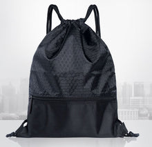 Load image into Gallery viewer, Large Durable water-proof drawstring fitness bag, strong nylon beach shoulder gym backpack, summer vacation gym rucksack
