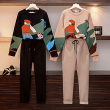 Load image into Gallery viewer, Large Size Women's Suit Autumn Winter Fashion Matching Suit Sweater + Skirt + Wool Pants Two Sets Pullover Cotton Office Lady
