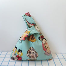 Load image into Gallery viewer, Little Paris hand made hand bag reversible women's drawstring Bag mobile phone key bag student handbag
