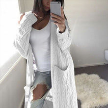 Load image into Gallery viewer, Long Cardigan Women Long Sleeve Knitted Twist Sweater Cardigan Autumn Winter Womens Sweaters 2020 double pocket Jersey Mujer
