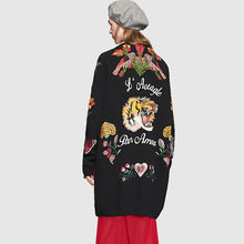 Load image into Gallery viewer, Long Retro Elegant Embroidered Sweater Cardigan Autumn 2016 Female Casual Fashion Women Sweater Coat Embroidered Flowers Tiger
