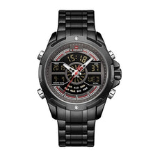 Load image into Gallery viewer, Luxury Outdoor Sport Gold Watch Men Chronograph Wrist Watch Stainless Steel Case Date Analog Digital Male Waterproof Wristwatch
