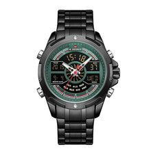 Load image into Gallery viewer, Luxury Outdoor Sport Gold Watch Men Chronograph Wrist Watch Stainless Steel Case Date Analog Digital Male Waterproof Wristwatch
