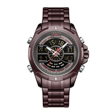 Load image into Gallery viewer, Luxury Outdoor Sport Gold Watch Men Chronograph Wrist Watch Stainless Steel Case Date Analog Digital Male Waterproof Wristwatch
