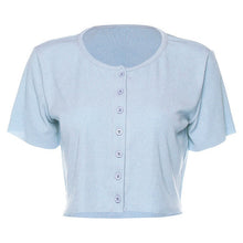 Load image into Gallery viewer, Meihuida Summer Autumn Women Korean Fashion Sexy Long Sleeve Open Front Button Up Knitting Cardigan Crop Top Short Sweaters
