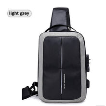 Load image into Gallery viewer, Men's Single Shoulder Messenger Bag With Password Lock With Usb Interface Fashion Trend Canvas Bag Travel Bag Student Bag
