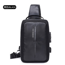 Load image into Gallery viewer, Men's Single Shoulder Messenger Bag With Password Lock With Usb Interface Fashion Trend Canvas Bag Travel Bag Student Bag
