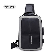 Load image into Gallery viewer, Men's Single Shoulder Messenger Bag With Password Lock With Usb Interface Fashion Trend Canvas Bag Travel Bag Student Bag
