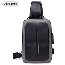 Load image into Gallery viewer, Men's Single Shoulder Messenger Bag With Password Lock With Usb Interface Fashion Trend Canvas Bag Travel Bag Student Bag
