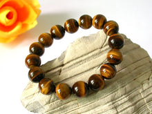 Load image into Gallery viewer, Natural  Brown Tiger eye Stone Beads Men Women's Bracelet Elastic Bangle 10mm12mm 14mm 16mm 18mm  Bead
