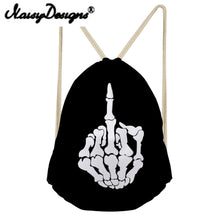 Load image into Gallery viewer, Noisydesigns Hip-hop style Cool Punk Skull Printing men's Drawstring Backpack travel bags for Teenagers Harajuku pouch Mochila
