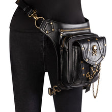 Load image into Gallery viewer, Norbinus Punk Rock Women Waist Bag Steampunk Rivets Skull Bag Crossbody Shoulder Bag Motorcycle Drop Leg Belt Bag Hip Pouch Pack
