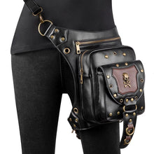 Load image into Gallery viewer, Norbinus Punk Rock Women Waist Bag Steampunk Rivets Skull Bag Crossbody Shoulder Bag Motorcycle Drop Leg Belt Bag Hip Pouch Pack
