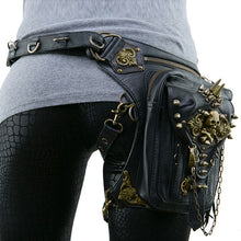 Load image into Gallery viewer, Norbinus Steampunk Women Waist Bag Men Punk Rock Rivets Skull Bag Crossbody Shoulder Bag Motorcycle Drop Leg Belt Hip Pouch Pack

