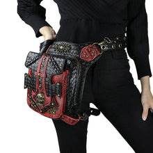 Load image into Gallery viewer, Norbinus Steampunk Women Waist Bag Men Punk Rock Rivets Skull Bag Crossbody Shoulder Bag Motorcycle Drop Leg Belt Hip Pouch Pack
