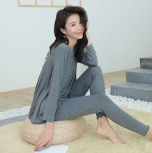 Load image into Gallery viewer, Pajamas Women's Autumn Loose-Fit Trousers Long Sleeve Modal Set Spring and Autumn Comfortable Elasticity Home Wear
