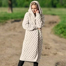 Load image into Gallery viewer, Plus Size 5XL Hooded Knitting Cardigan Women Twistted Knitted Women's Long Cardigans 2020 Autumn Winter Sweaters Coat Female
