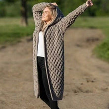 Load image into Gallery viewer, Plus Size 5XL Hooded Knitting Cardigan Women Twistted Knitted Women's Long Cardigans 2020 Autumn Winter Sweaters Coat Female
