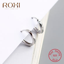 Load image into Gallery viewer, Roxi Thật 100% Bạc 925 Pha Lê Hình Tròn Bông Tai Nữ Làm Món Quà Trang Sức Cưới Đảng Nhỏ Bông Tai Đinh Brinco

