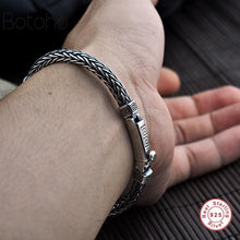 Load image into Gallery viewer, S925 Sterling silver colour men Charm bracelet Braided Bracelet Thai Silver colour Bracelet Women Jewelry Fashion jewelry best
